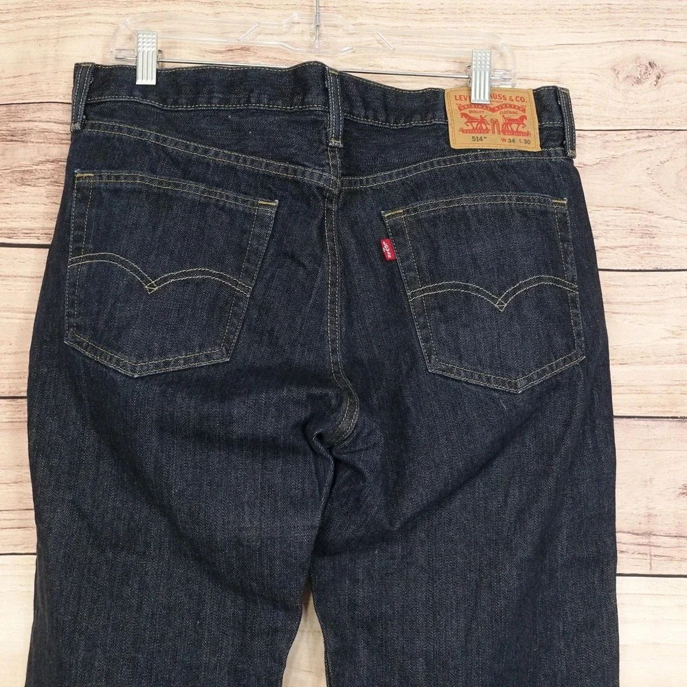 Levis 514 Jeans Mens 34x30 Blue Dark Wash Slim Straight Denim Pants